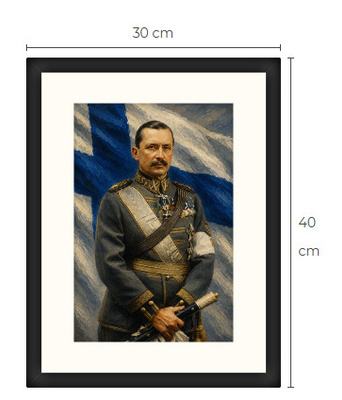Uusi Mannerheim art print kehystetty 30 cm x 40 cm