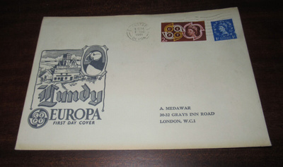 Lundy Europa FDC-kuori
