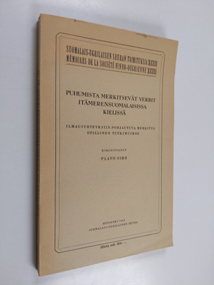 Paavo Siro : Puhumista merkitsevät verbit itämerensuomala...