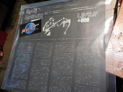 IRON MAIDEN - LIVE + ONE LP:N JAPANI LIITE
