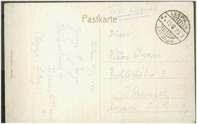 Latvia 1924 postikortti "Taxe percue" Tsekkoslovakiaan