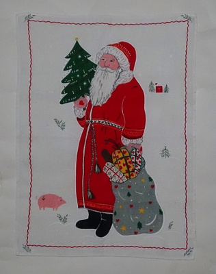 Retro Tampella Joulupukki pellavapyyhe
