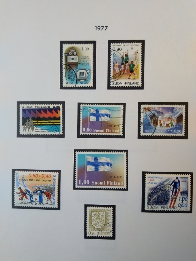 1977 Suomi postimerkki 9 kpl