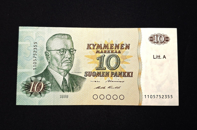 10 Markkaa 1980 Litt,A Kunto 8