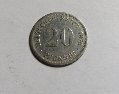 Saksa/Empire 20 pfennig 1875 D