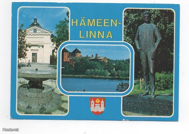HÄMEENLINNA: kirkko, Sibelius ym (monikuvakortti)