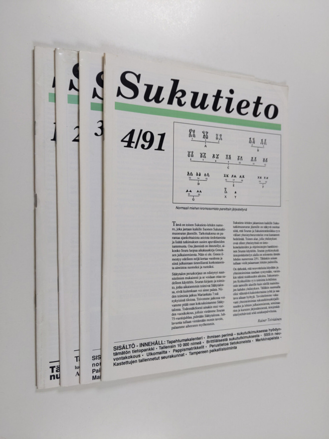 Sukutieto vuosikerta 1991 (1-4)