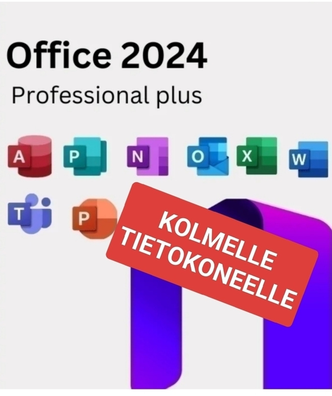 3:lle PC:lle Office 2024 Pro Plus SUOMI (UUSIN VERSIO)