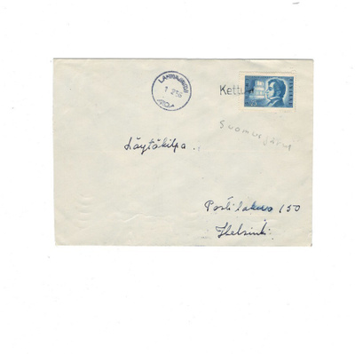 POSTILÄHETYS RIVILEIMA KETTULA /LAHNAJÄRVI /SUOMUSJÄRVI