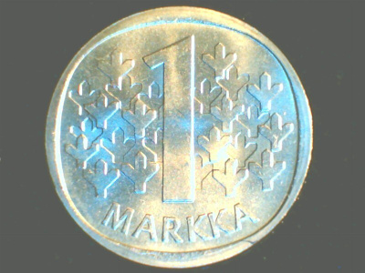 1 MARKKA 1980 UNC KL.9. RAHAPAJAN RULLASTA