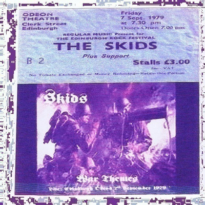 THE SKIDS odeon theatre edinburgh 7/9/1979  scotland classic