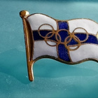 Olympiamerkki 30 luku, emalinen, Valmistajan leimalla - pikkukuva 2