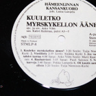 Hämeenlinnan kansankuoro - Kuuletko myrskykellon äänen LP - pikkukuva 3