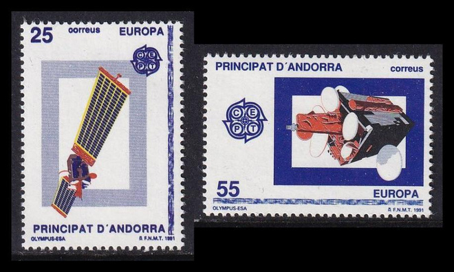 Andorra Sp 221-2 ** Europa avaruus (1991)