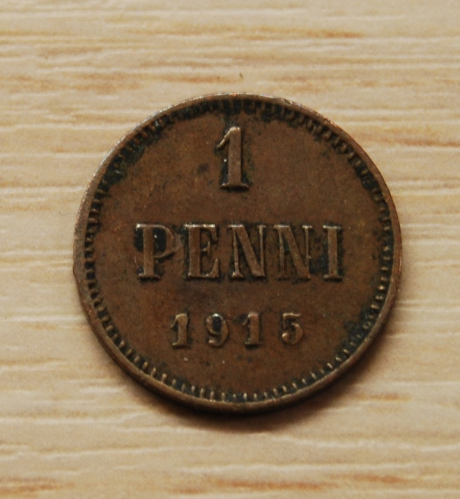 Suomi 1 penni (Nikolai II) 1915