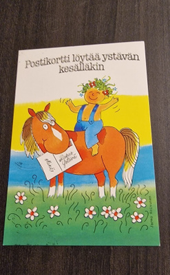 Signeerattu taiteilijakortti/ ystävänpäiväkortti J. Koivunen