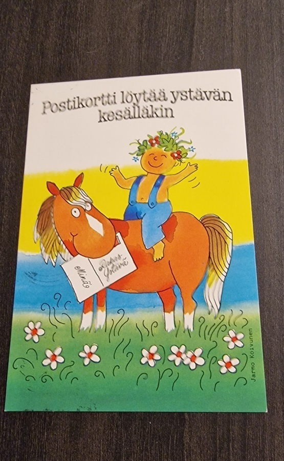 Signeerattu taiteilijakortti/ ystävänpäiväkortti J. Koivunen