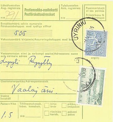M54 1959 postiennakkopaketti