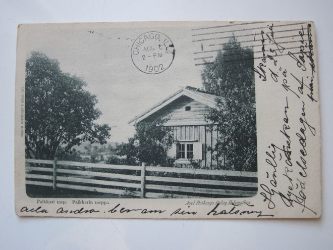 VANHA Postikortti Karjalohja ennen 1905 USA:han