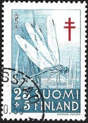1954 TUB merkki Korento 25 + 5 mk leimattu LaPe 436