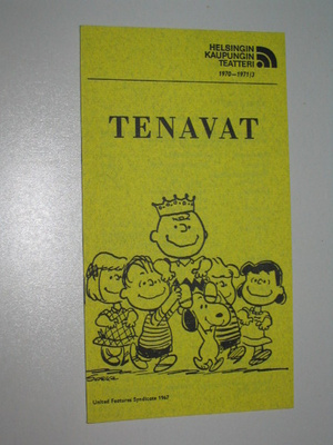 Tenavat musikaali käsiohjelma 1970 H:gin kaupunginteatteri