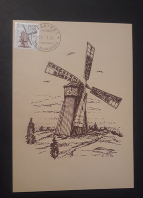 Maksimikortti - Tuulimylly -83 rullamerkki