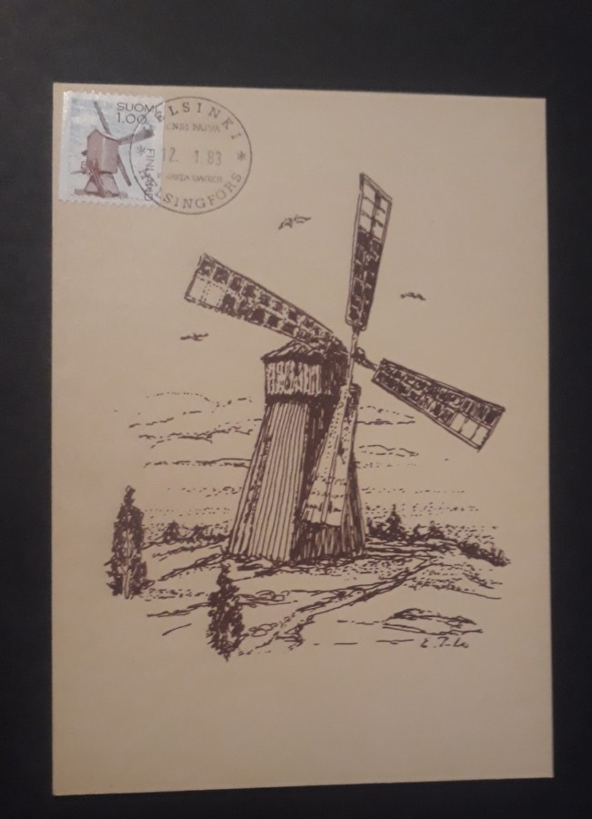 Maksimikortti - Tuulimylly -83 rullamerkki