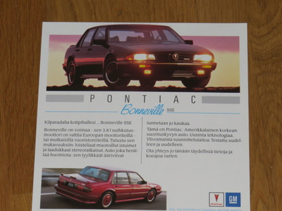 1989 Pontiac Bonneville esite - KUIN UUSI - suomalainen