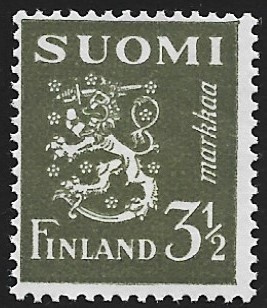 1942 M-30 Leijona 3:50 mk oliivi ** Lape 265 b SP Lm4