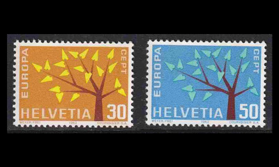 Sveitsi 756-7 ** Europa (1962)