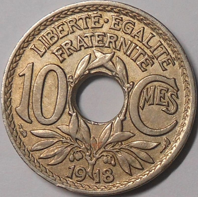France. 10 centimes 1918.
