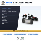 Opel Astra J / Zafira C LED rekisterikilven valot — kirkka - pikkukuva 2