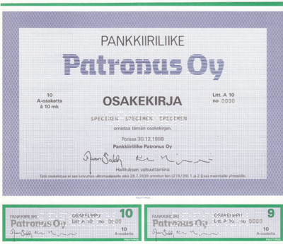 OKK 1988 Pankkiiriliike Patronus Oy spec, Pori