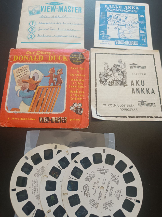 Donald Duck View- Master kiekot +suomenkieliset ohjeet