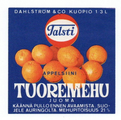 DAHLSTRÖM & KUOPIO Appelsiini tuoremehu juoma.