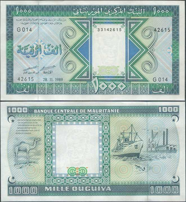 Mauritania 1000 Ouguiya v.1989 UNC Unissued