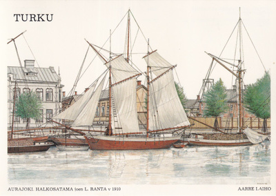 Turku , Aurajoki, Halkosatama v 1910 b475
