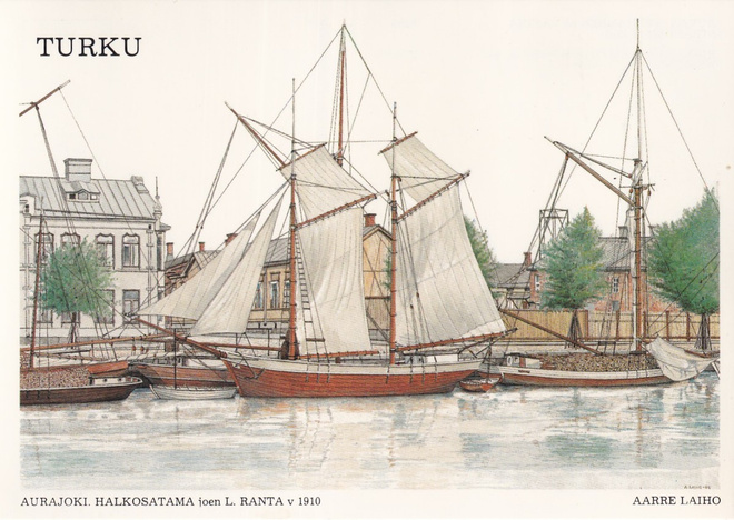Turku ,  Aurajoki, Halkosatama   v 1910    b475