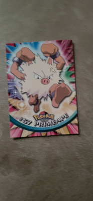 Primeape #57 Pokemon 1999 Topps TV blue logo card