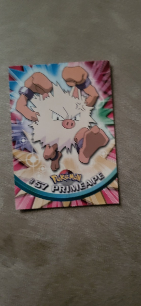 Primeape #57 Pokemon 1999 Topps TV blue logo card