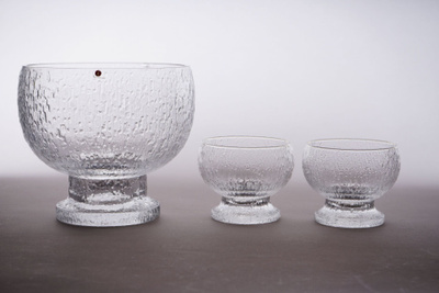 1011. 3kpl Iittala 'Kekkerit' tarjoiluastia, Timo Sarpaneva.