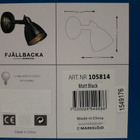 Seinävalaisin Fjällbacka 1lmp (matt black, MarkSlöjd, uusi) - pikkukuva 3