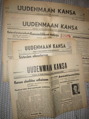 Sanomalehti: Uudenmaan Kansa 4 kpl