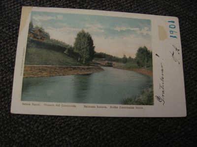 Saimaan kanava. Sulku Lauritsalan luona. Kulk. 1901.