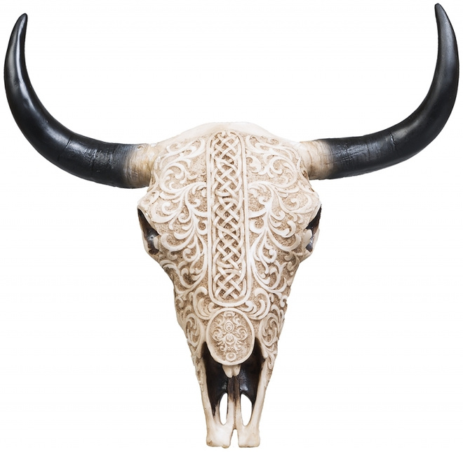 ANIMAL SKULL 30 X 31CM TRIBAL	(45 516)	seinälle