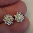 Siron säihkyvät 925 hopeiset kukka korvakorut - pikkukuva 3