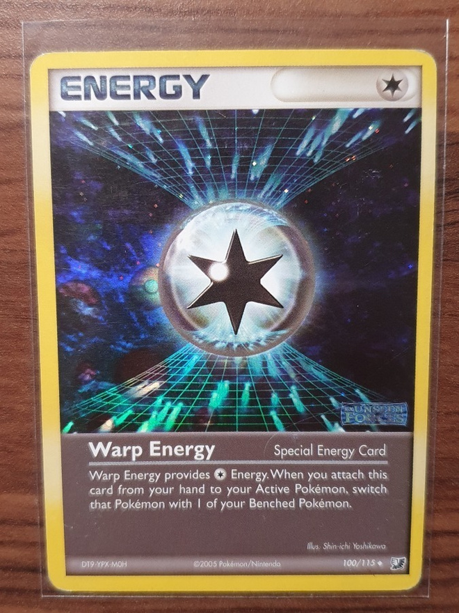 Pokemon Warp Energy Holo Stamped 100/115