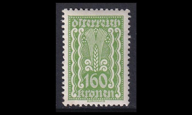 Itävalta 381 ** Käyttösarja maatalous 160 Kr (1922)
