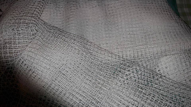 Valkoinen verkkokangas 120x255cm