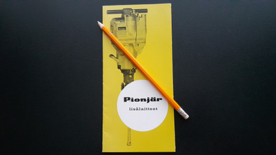 Pionjär Kallioporakone lisälaite esite (1960)